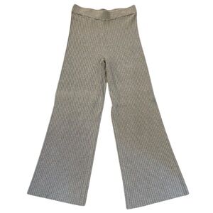 Marled by Reunited Gray High Rise Ribbed Stretchy Flare Pants Cozy Soft Medium